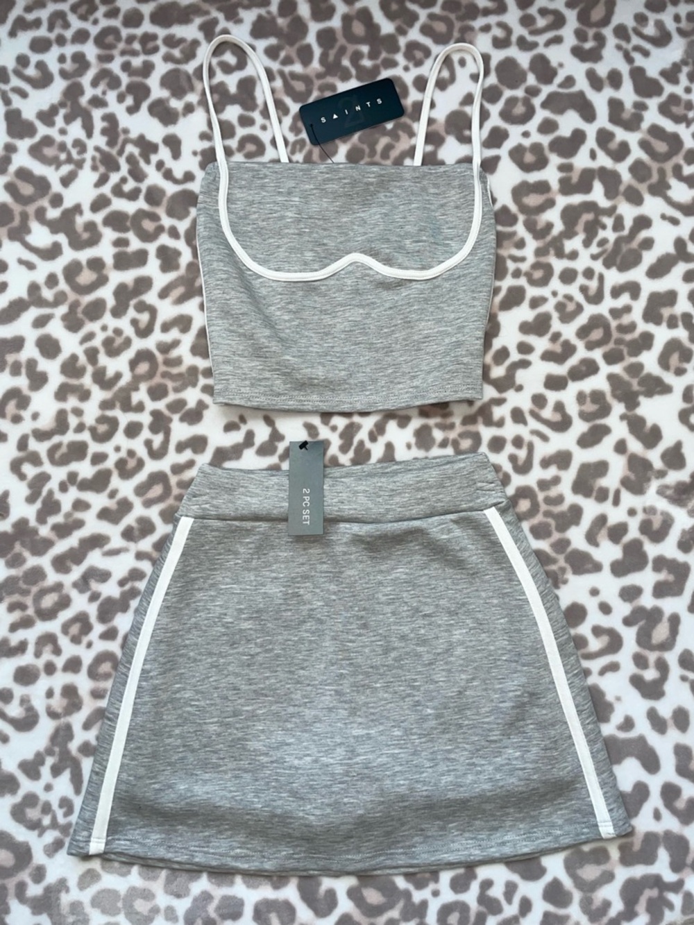 Gray Two-Piece Skirt Set - Saints